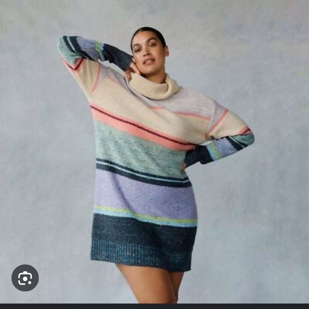 Anthropologie  Turtleneck Tunic Plus Size Sweater Dress SweaterDress 2X 3X